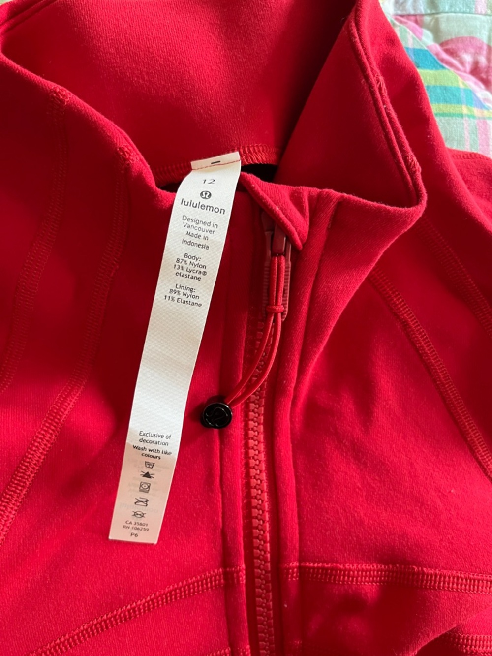 🍒LULULEMON sz 12 Classic DEFINE Jacket DARK RED Full-Length *LUON - Picture 5 of 5